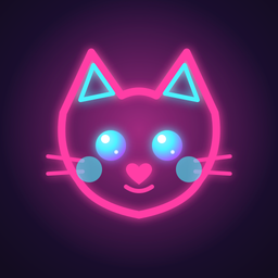 Ikona gry Klikot: neonowy kot